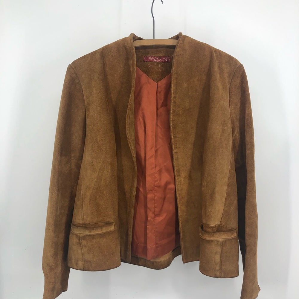 Vintage 1980s Sasson thick suede jacket L
